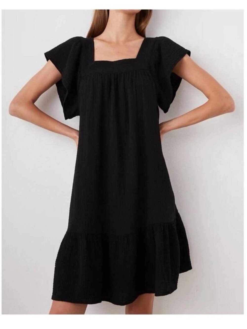 Rails Black Everdeen Dress 100% Organic Cotton XS READ